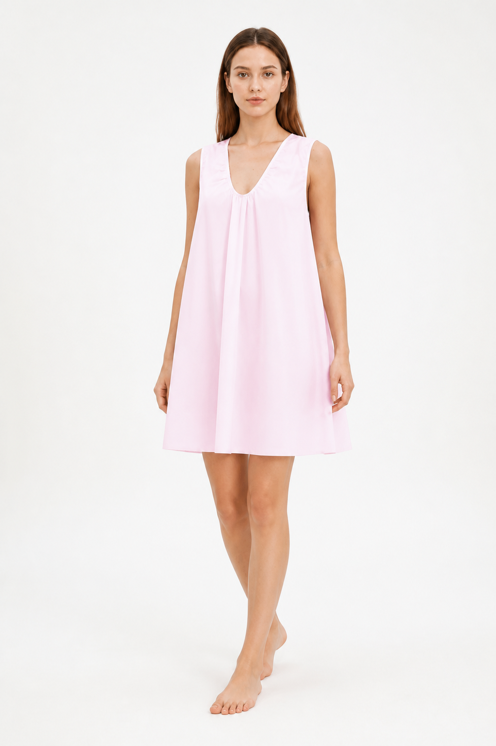 Sleeveless A-Line Dress with a U-Neckline