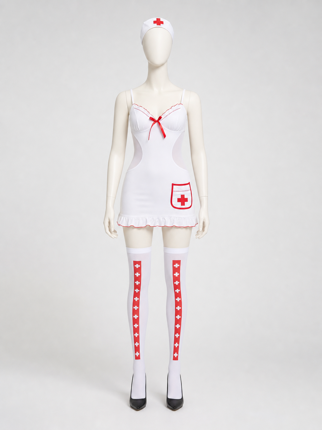 Medical Uniform with Red Cross and Ruffles Costumes detail 2