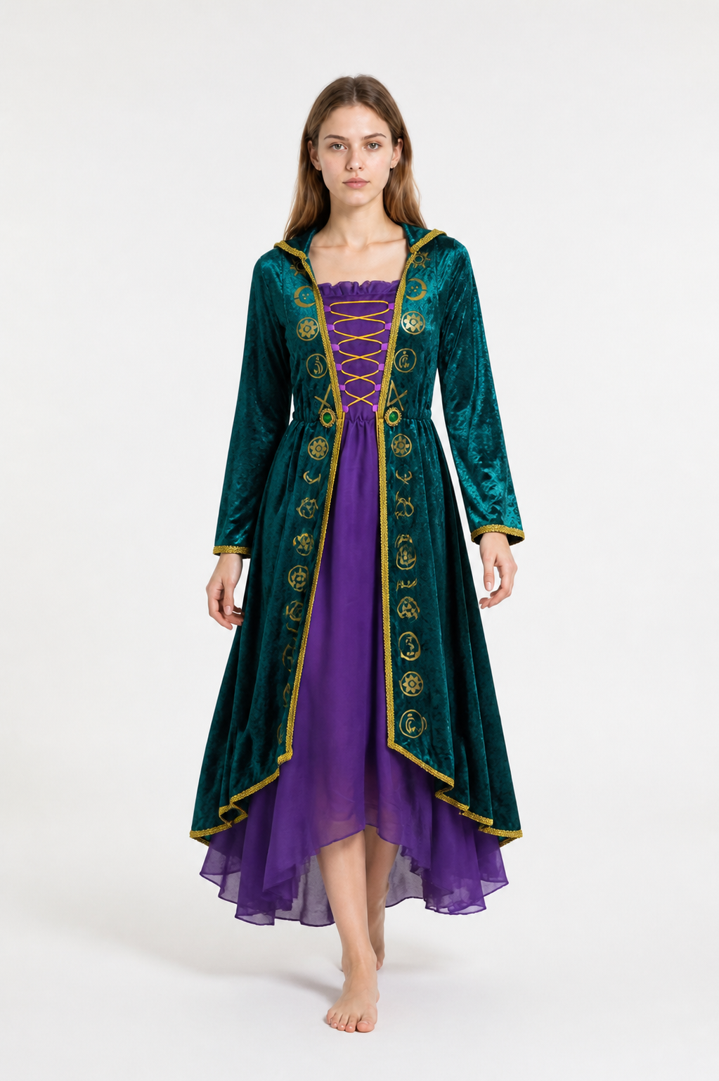 Long-Sleeve Lace-Up Cosplay Dress Costume Dresses detail