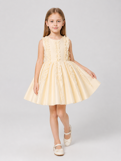 Satin Tutu Dress with Bow for Flower Girl Costume Dresses detail 2