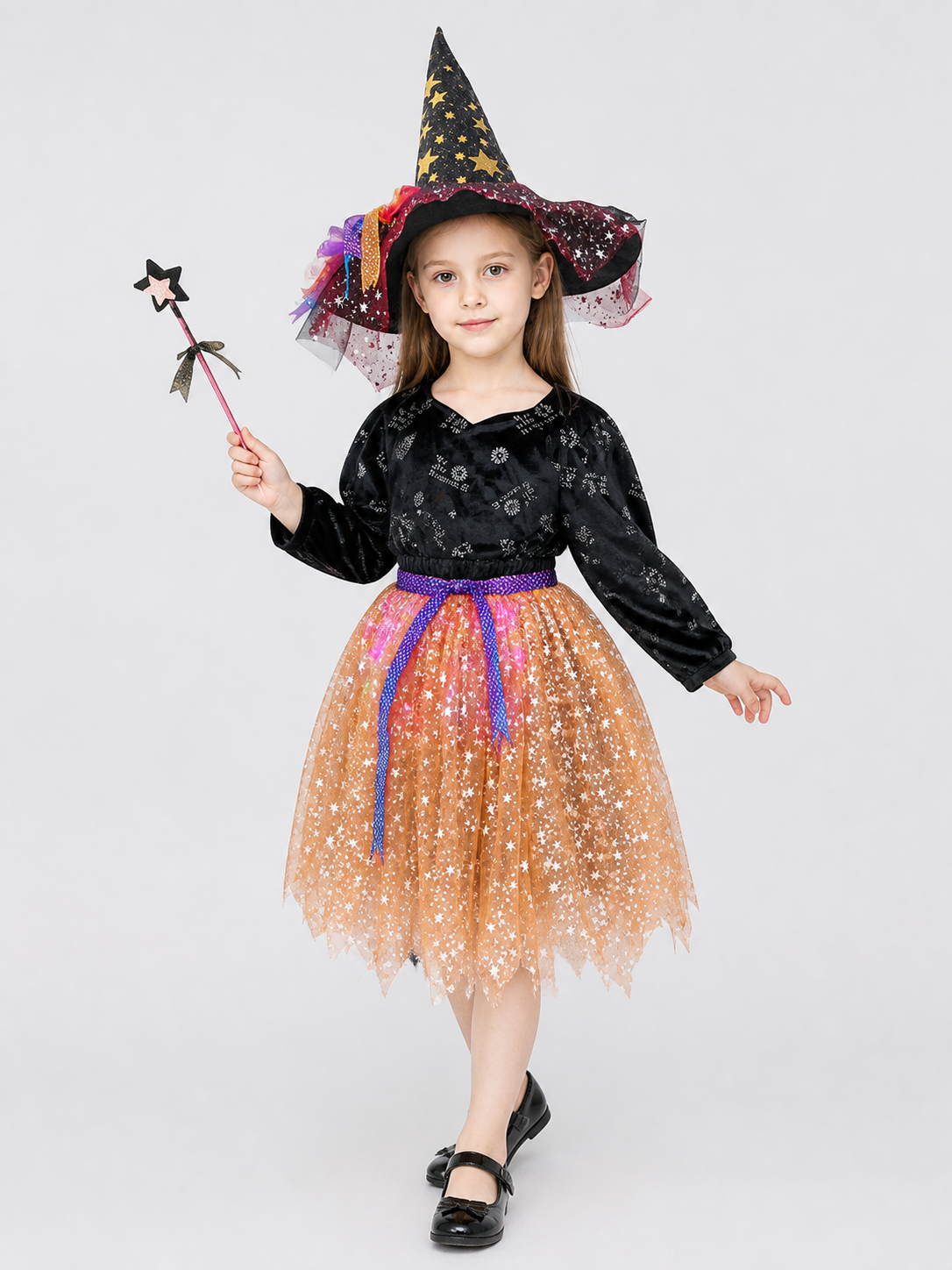Witch Costume with Skirt and Magic Wand Costume Accessories detail 2