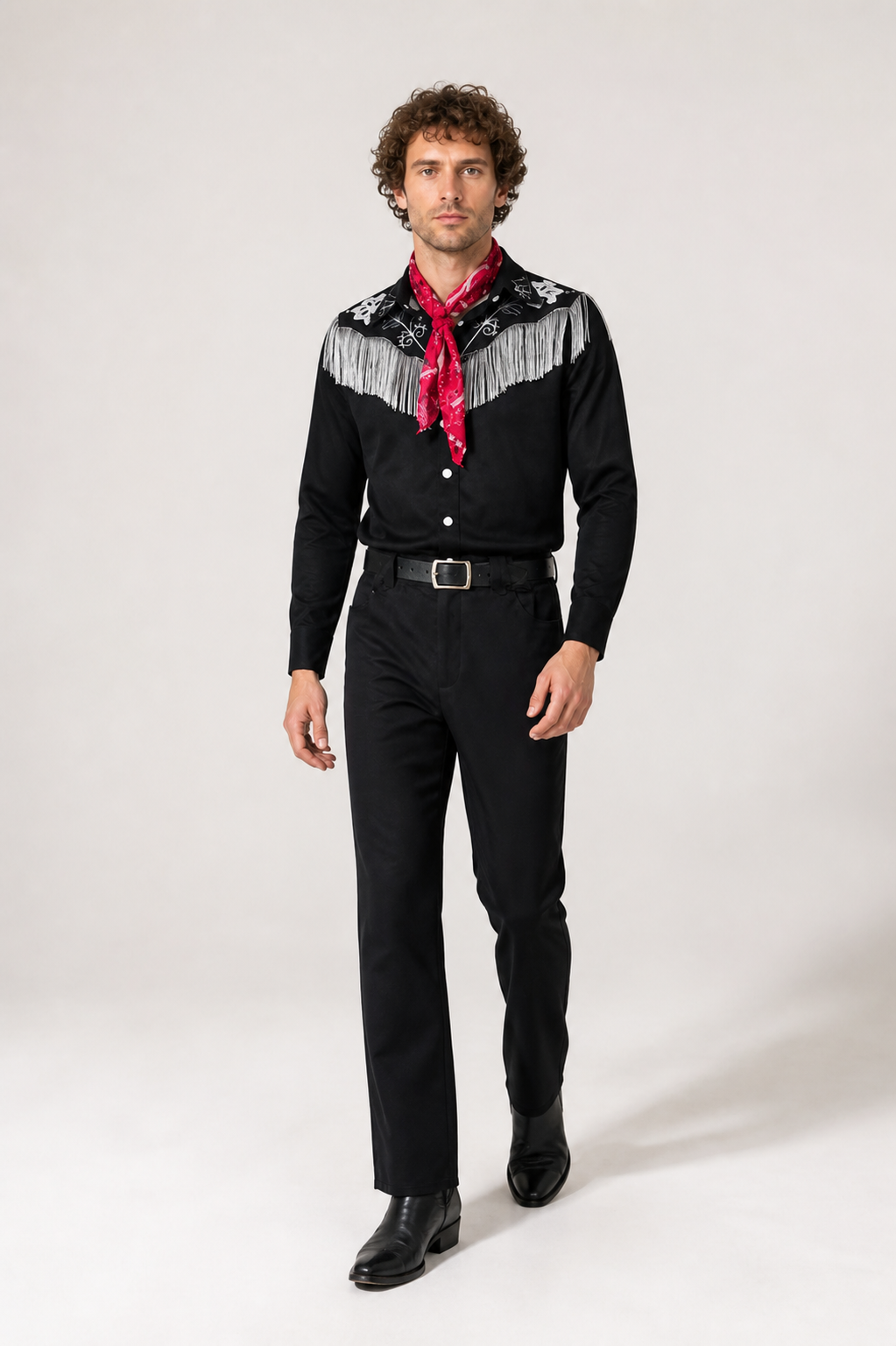 Western-Style Fringe Cosplay Costume on-model alternate view