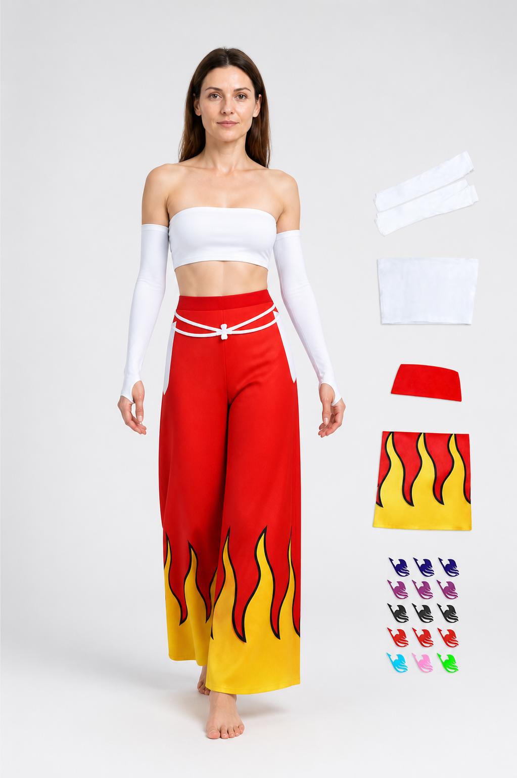 Flame Print Costume with Wide-Leg Pants Costumes detail 2