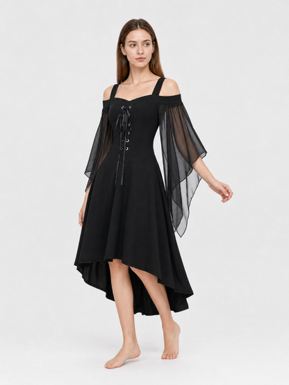 Gothic Lace-Up Strappy Dress