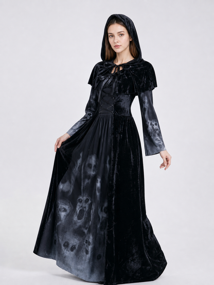 Halloween Gothic Hooded Costume Dress