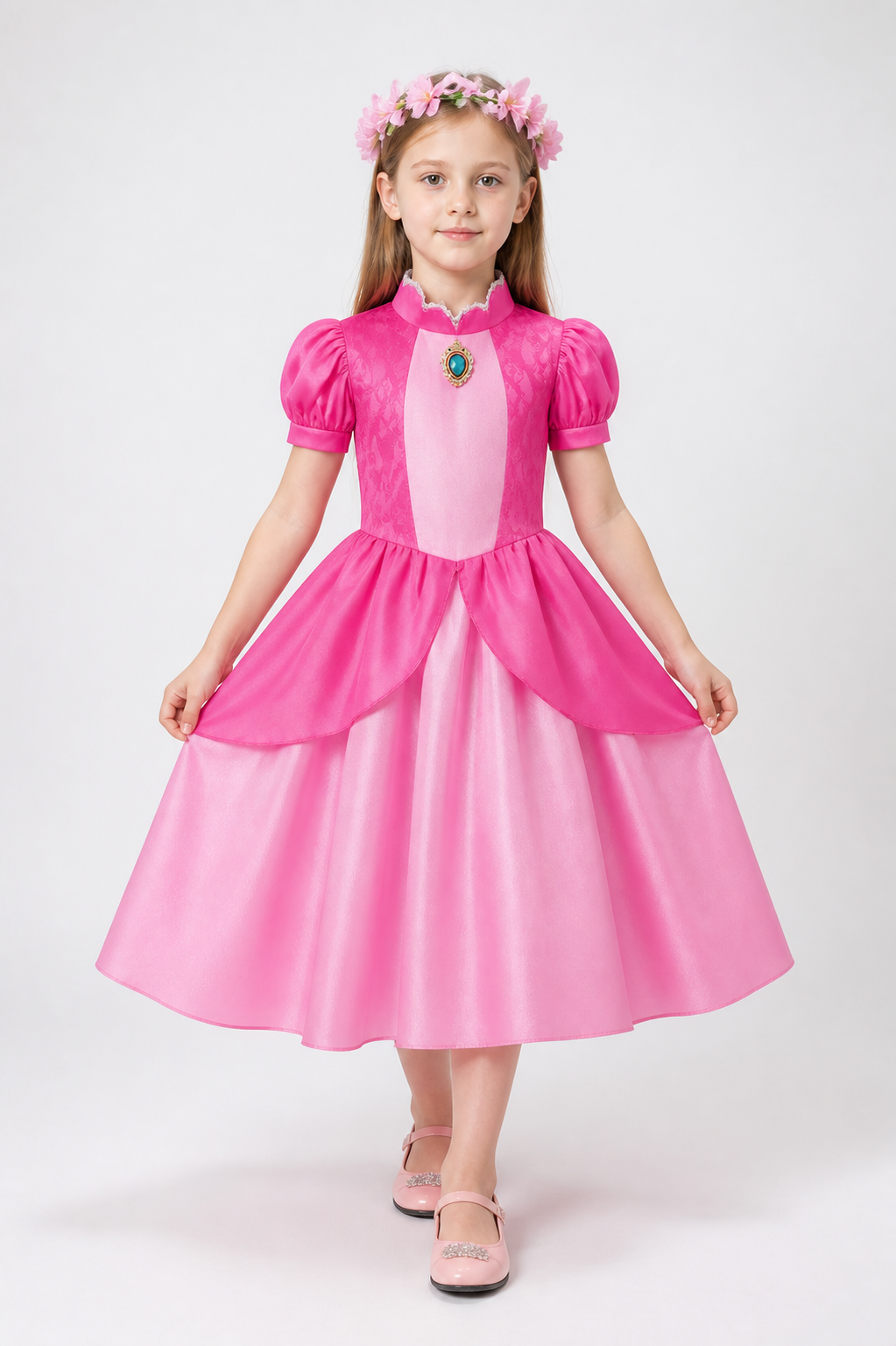 Puffy layered princess dress with short sleeves Costume Dresses detail 2