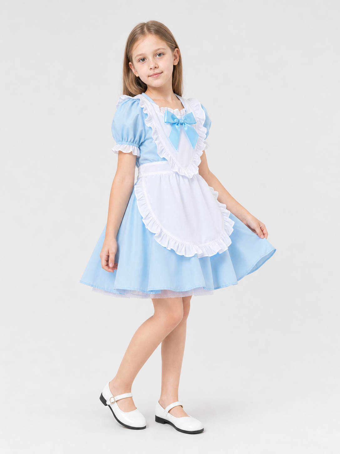 Maid-Style Dress with Apron and Headpiece