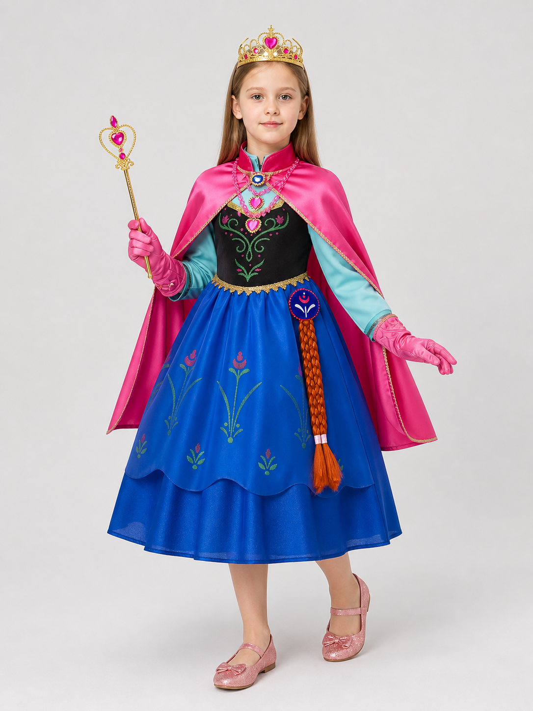 Children's Princess Anna Costume with Cape and Accessories Costume Capes detail 2