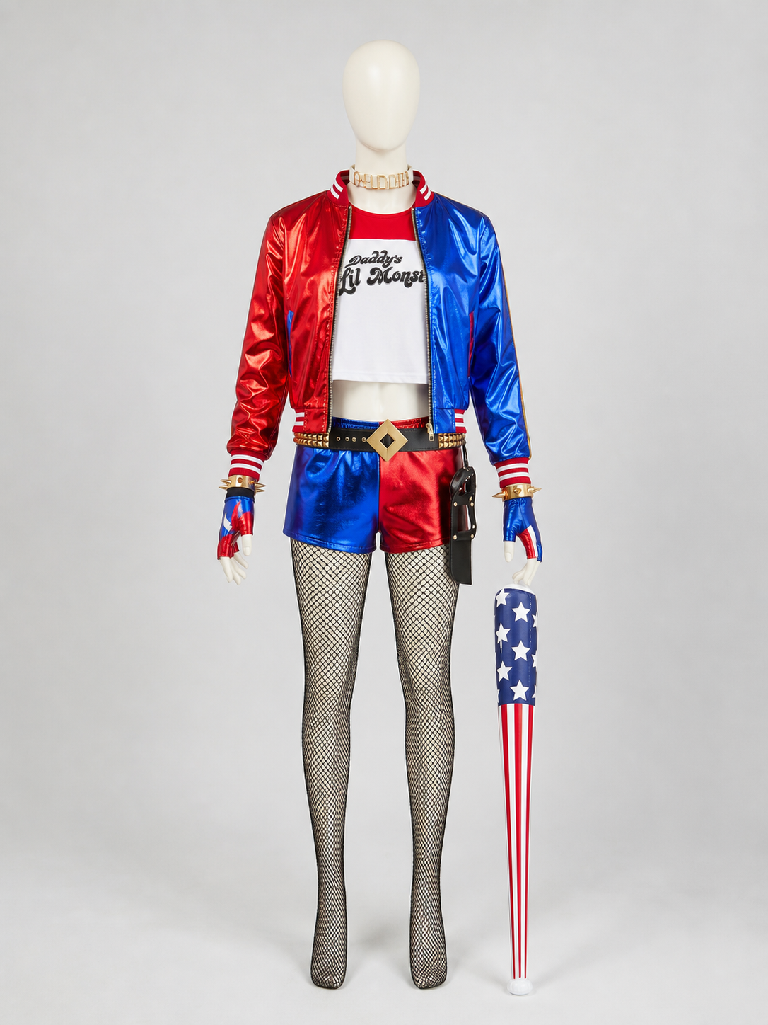 Harley Quinn Cosplay Costume: Jacket, Shorts, and Wig Costume Wigs detail 2