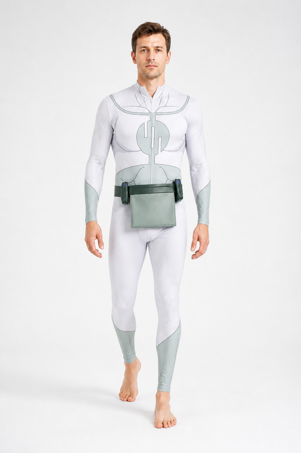 Drax Superhero Jumpsuit with Muscles and Belt