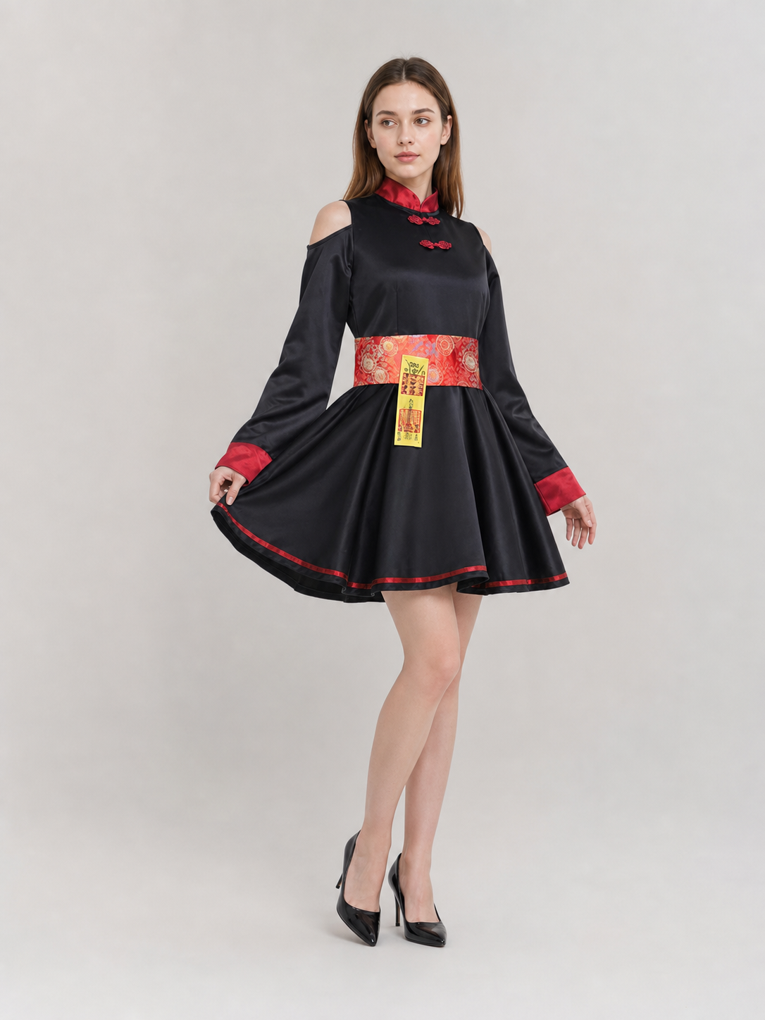 This costume dress is designed for striking theatrical-style looks and is