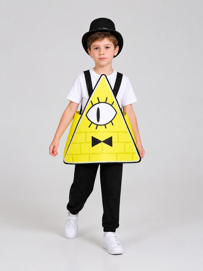 Bill Cipher Cosplay Costume: Triangular Look with Hat Costume Headwear detail 2