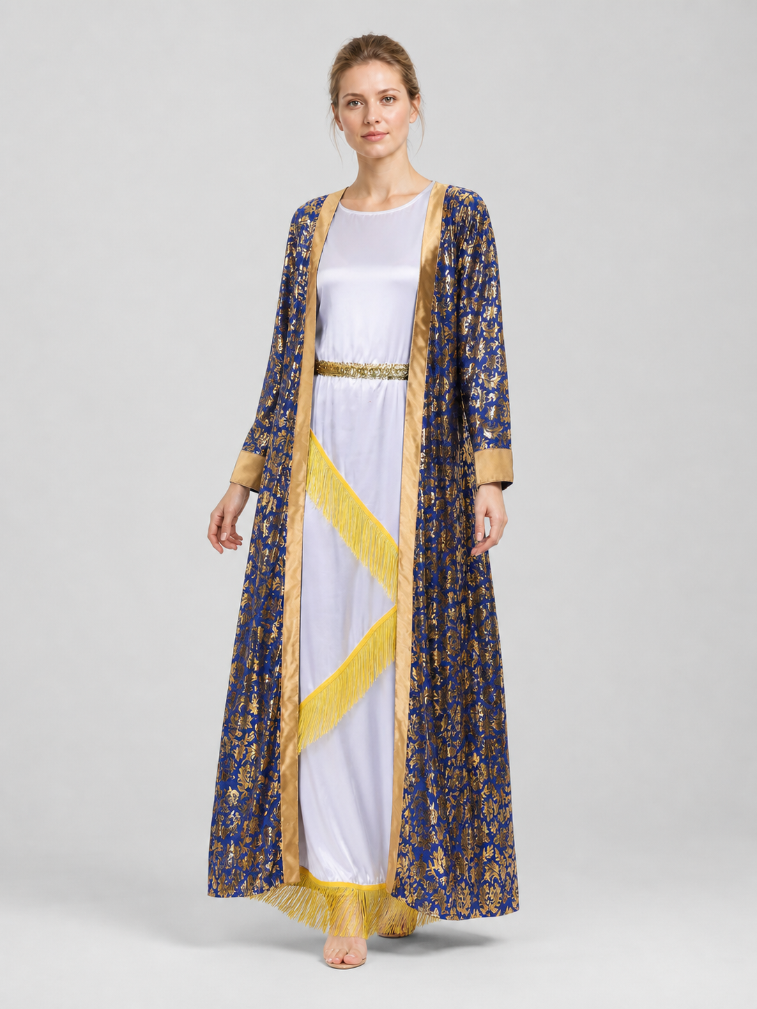Greek Goddess Costume: Dress with Cape, Gold, M–XL product detail 2