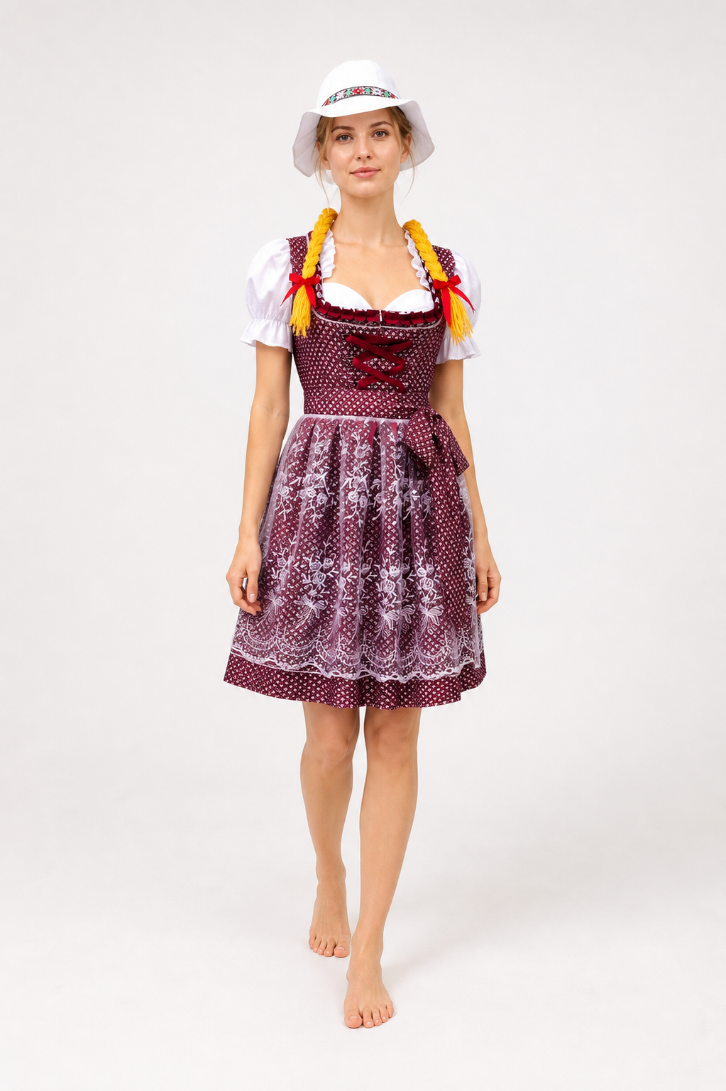 Bavarian Dress with Corset, Apron, and Hat Costume Dresses detail 2