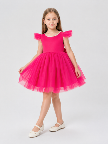 Full Tutu Dress for Girls with Pearls and Bows