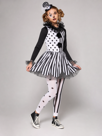 Halloween Clown Costume, Black-and-White Dress