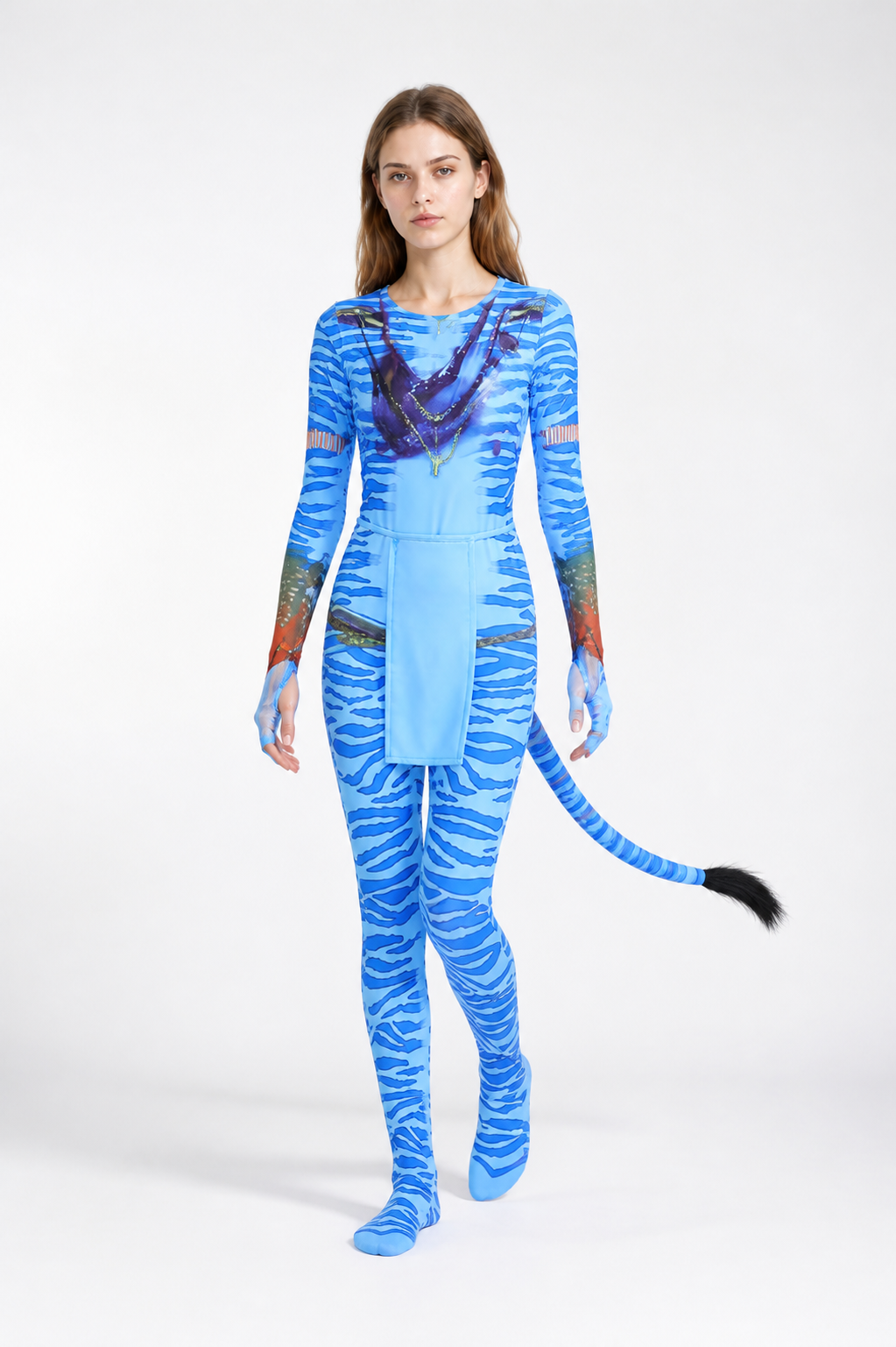 Avatar cosplay jumpsuit with a long tail Costumes detail 2