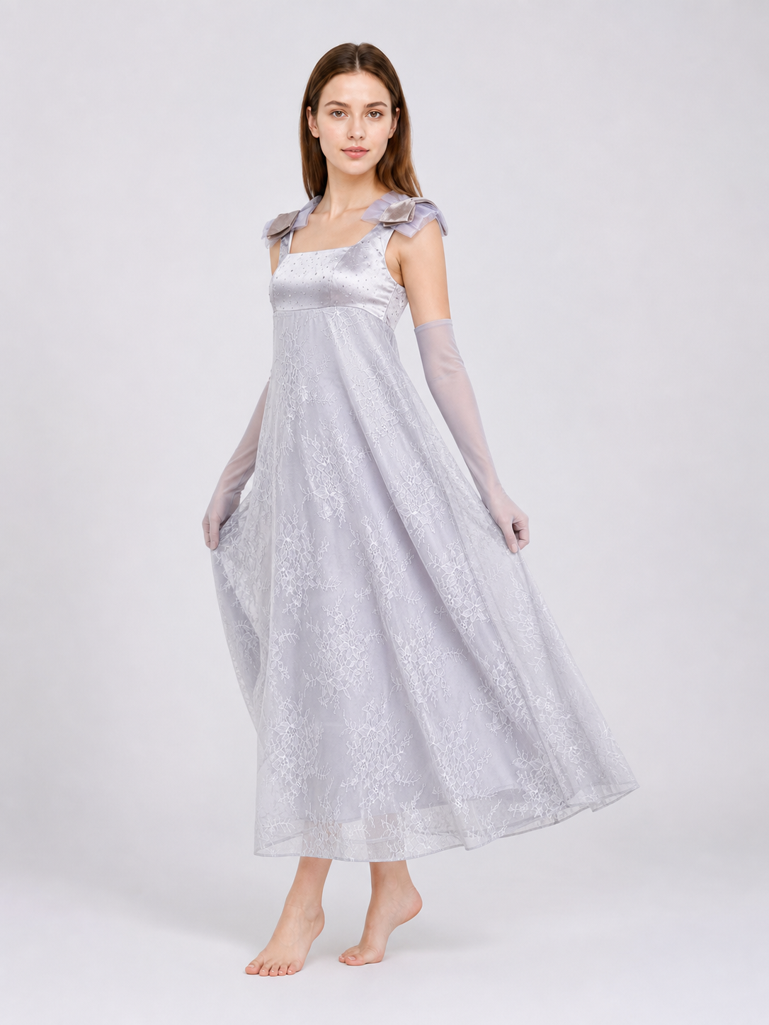 Long Cosplay Dress with Mask and Gloves