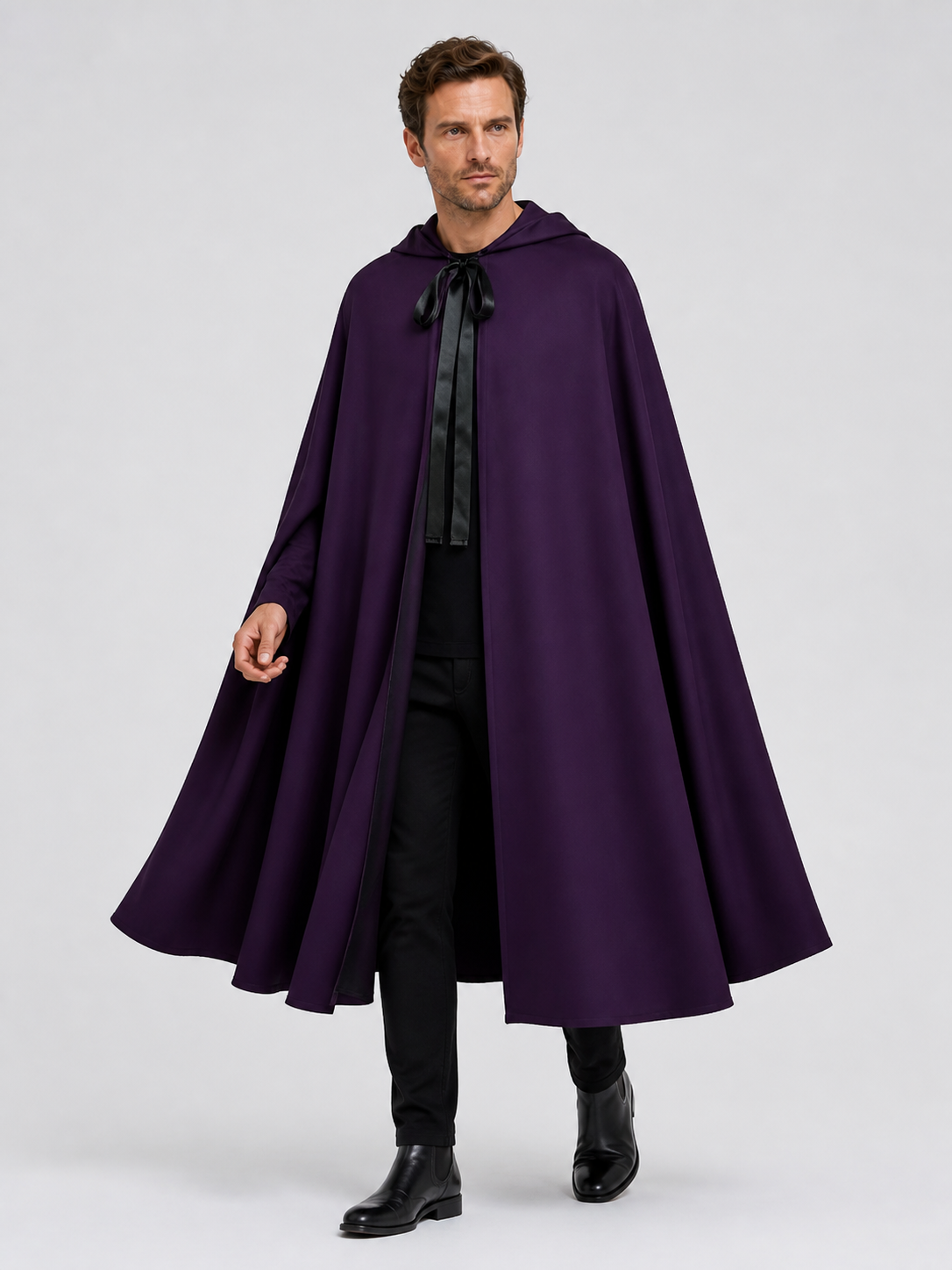Medieval Dark Death Cloak with Hood for Cosplay Costume Capes detail 2