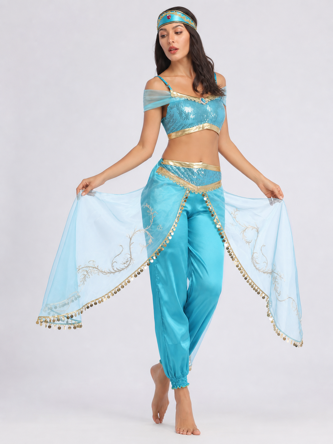Themed Costume with Sequins and Harem Pants