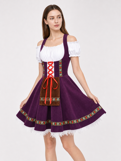 Historical costume dress with folk ribbons