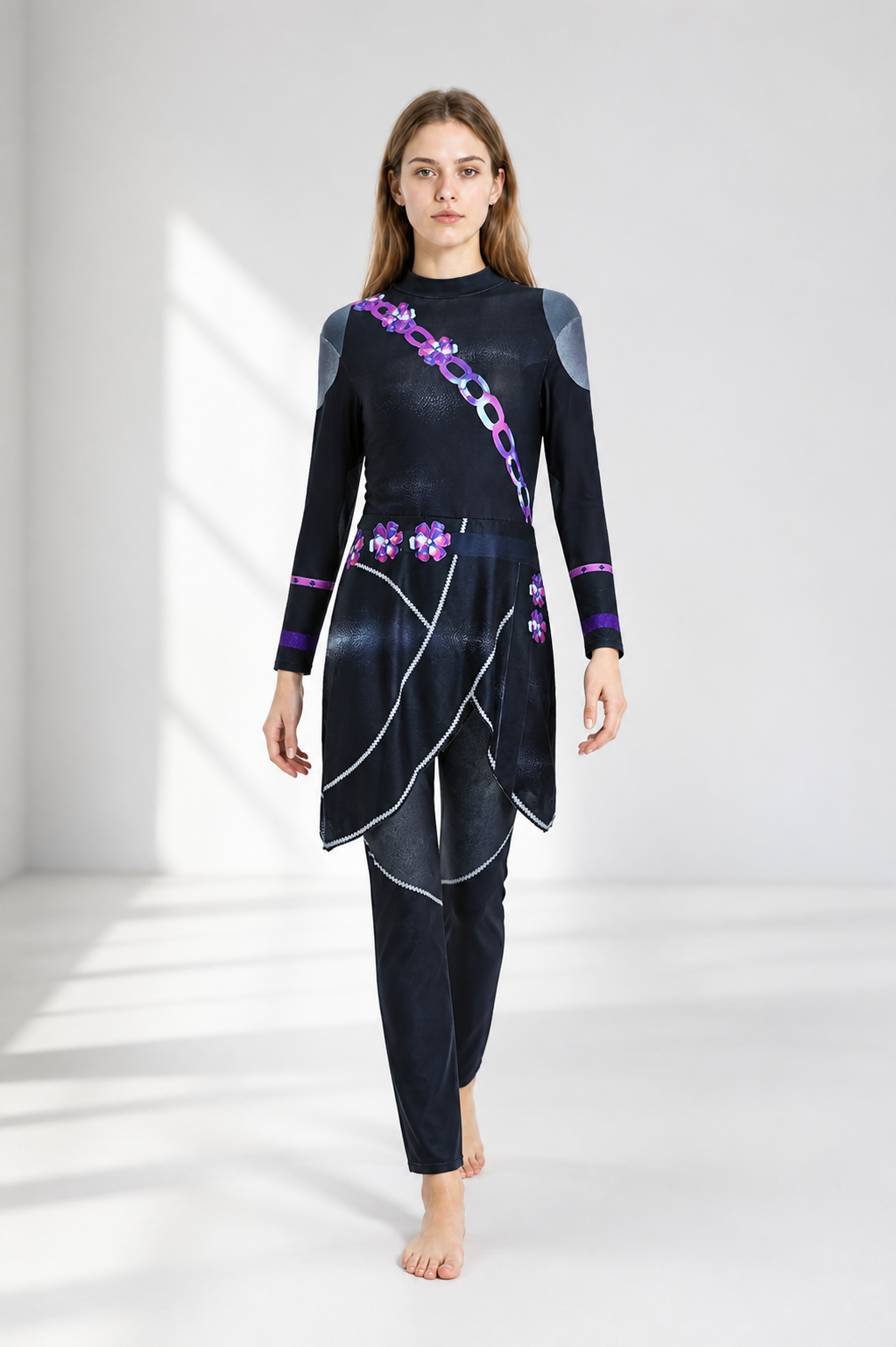 Zoe Cosplay Jumpsuit with Asymmetrical Skirt Costumes detail 2