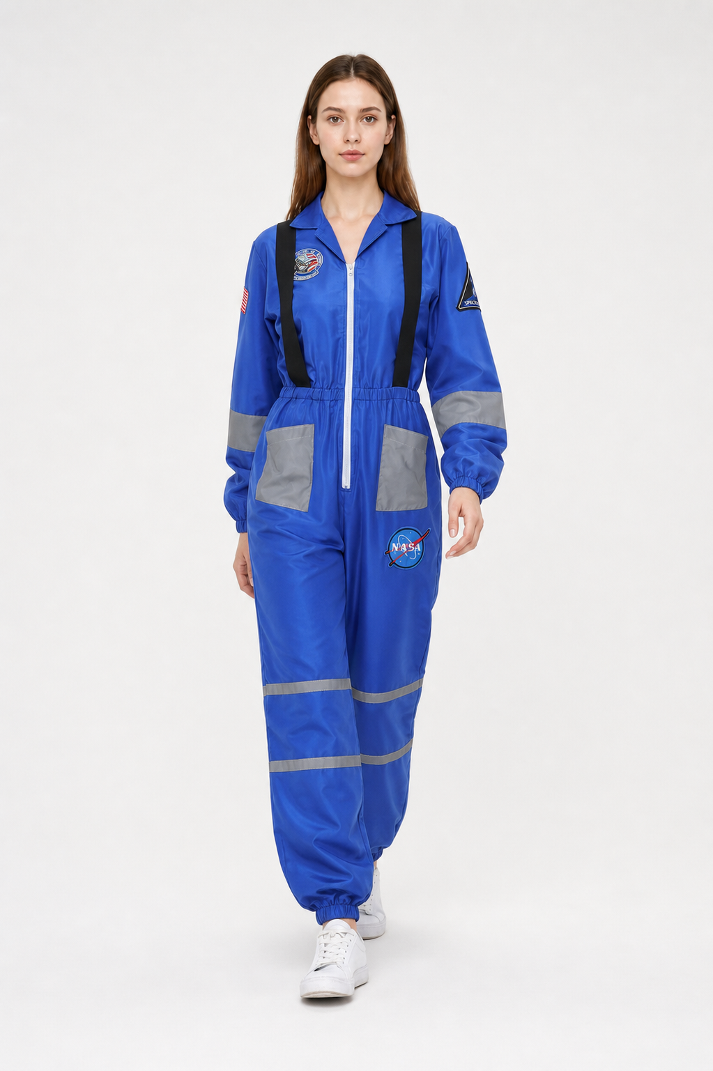 Astronaut Costume with Patches and Reflective Stripes