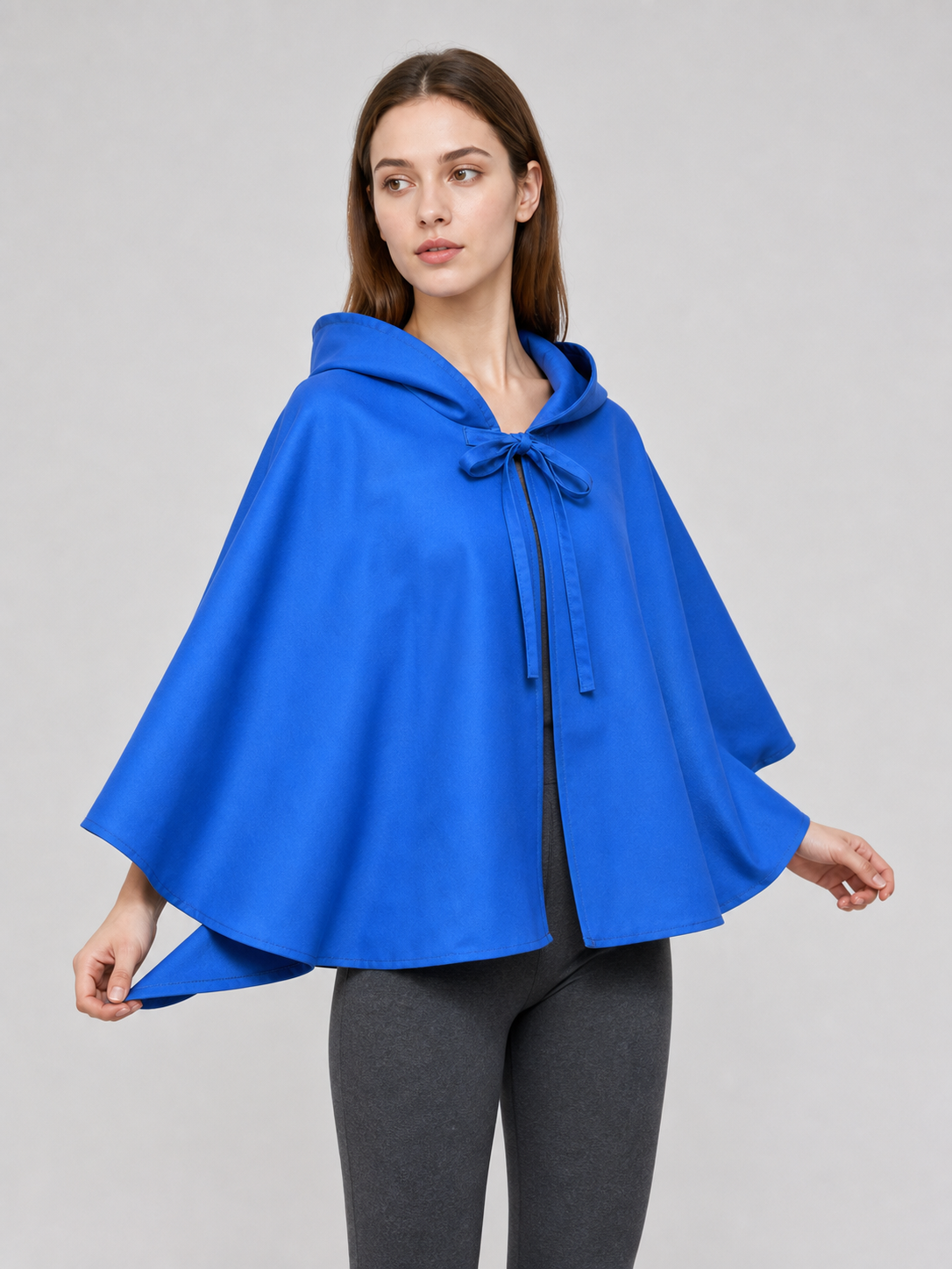 Medieval Hooded Cape Cloak with Ties