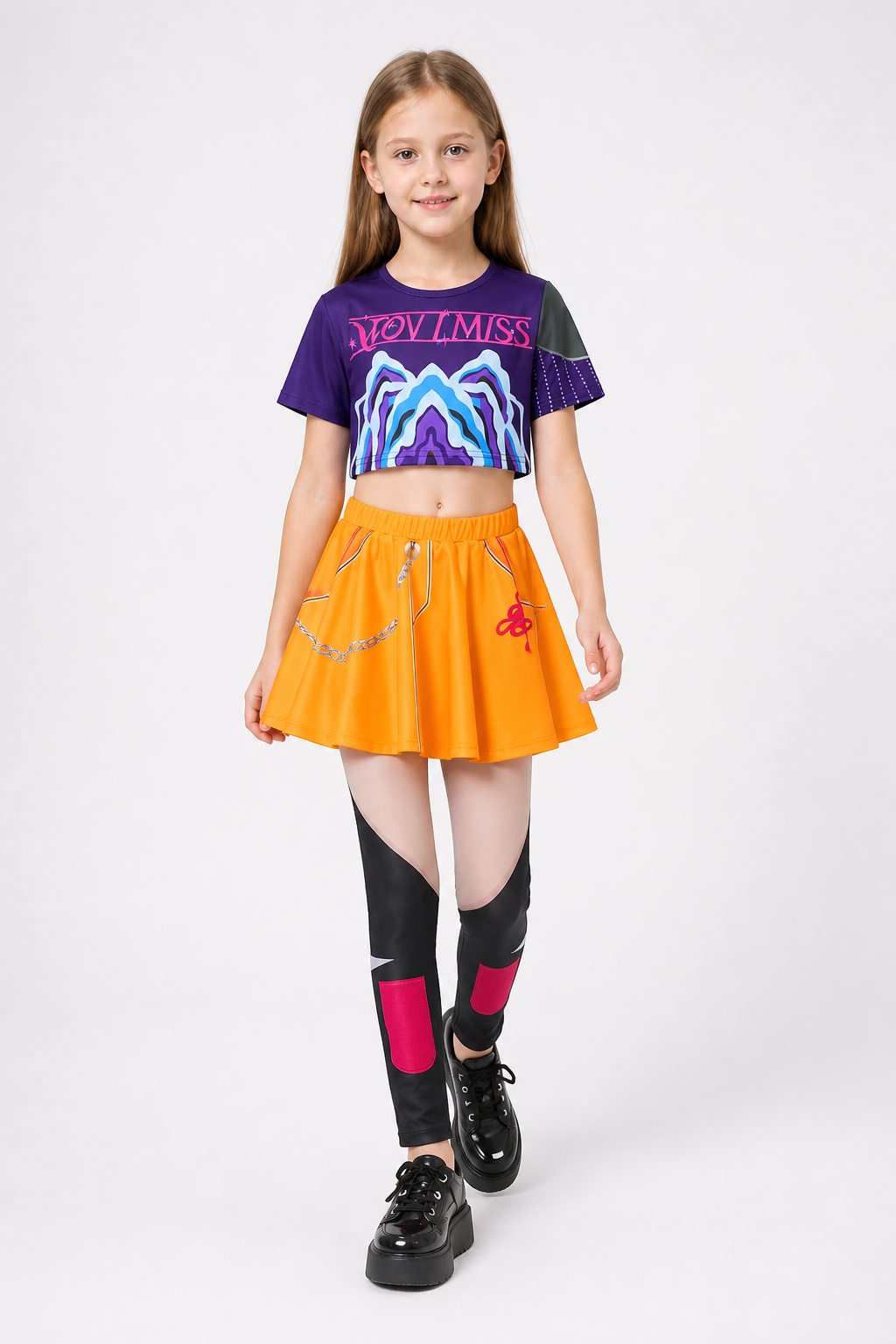 Children's Halloween Costume with an Orange Skirt and Top Costumes detail 2