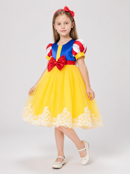 Puffy Snow White princess dress with headband