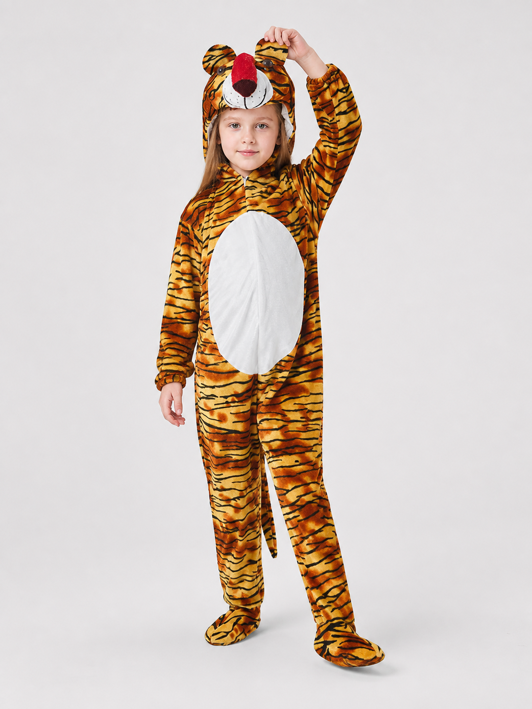 Children's Tiger Costume, Orange-and-Black Jumpsuit Costumes detail 2