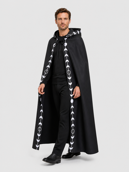 Black Hooded Cloak for Halloween, Vampire Costume Costume Capes detail 2