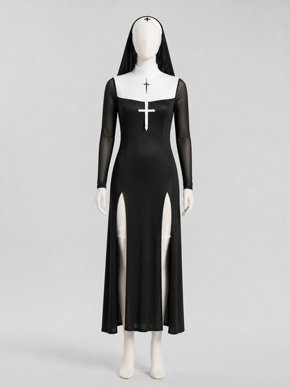 Cross-Themed Cosplay Set: Dress and Headpiece Costume Dresses detail 2