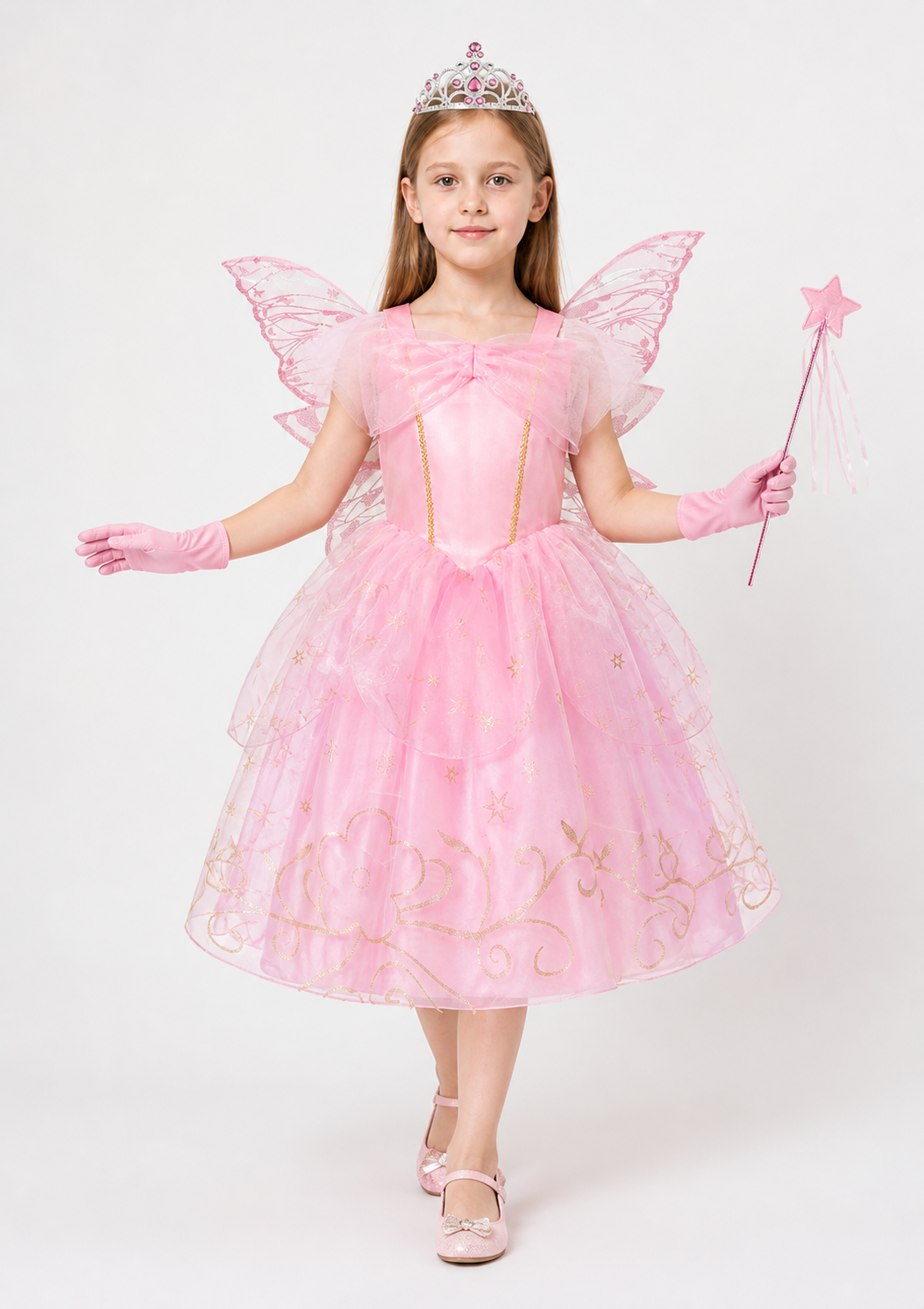 Princess Costume with Wings and Crown Costume Headwear detail 2