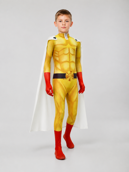 Saitama Cosplay Costume from One-Punch Man with Cape Costume Capes detail 2
