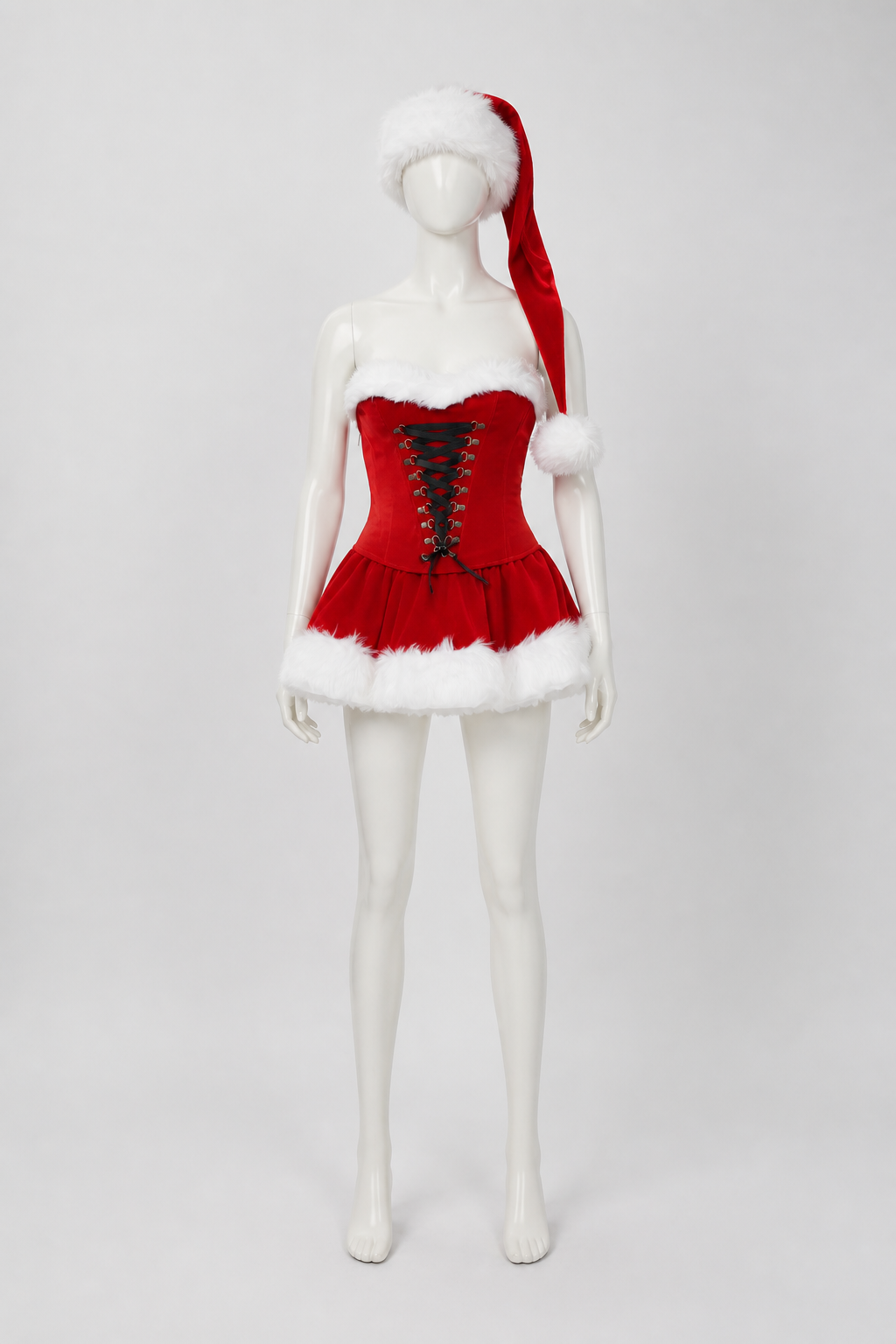 New Year's Costume with White Fur Trim and Gold Buckles Costumes detail 2