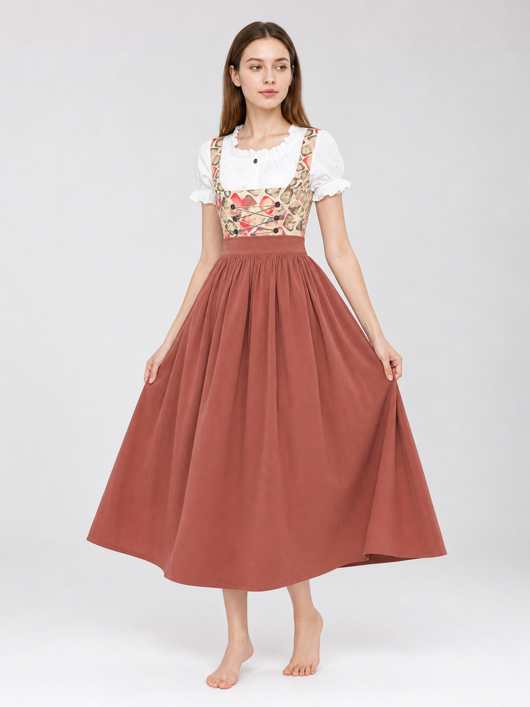 Cosplay Dress with Geometric Detailing and Lacing