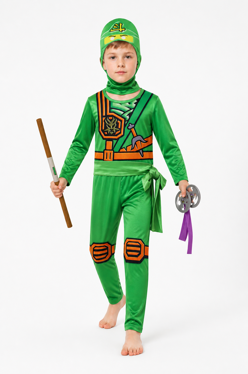 Ninja Costume Jumpsuit with Mask and Weapons Costume Masks detail 2
