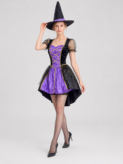 Witch Costume: Halloween Dress with Hat Costume Dresses detail 2