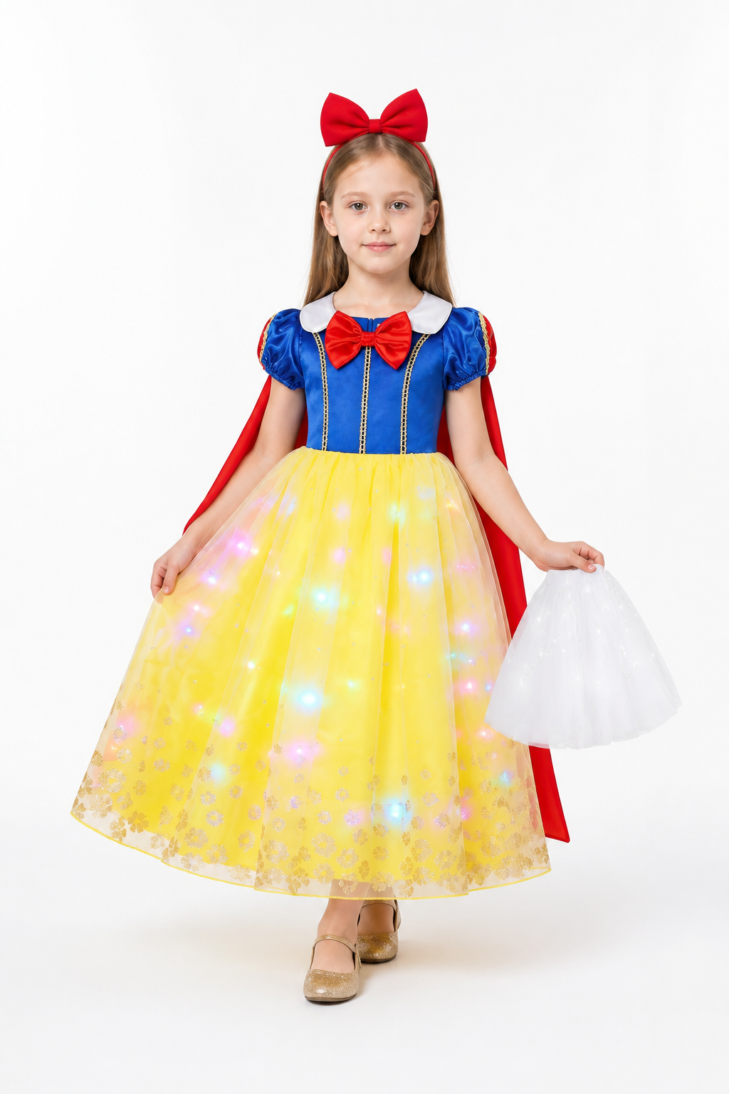 Glowing Snow White Costume with Cape and Headband Costume Capes detail 2