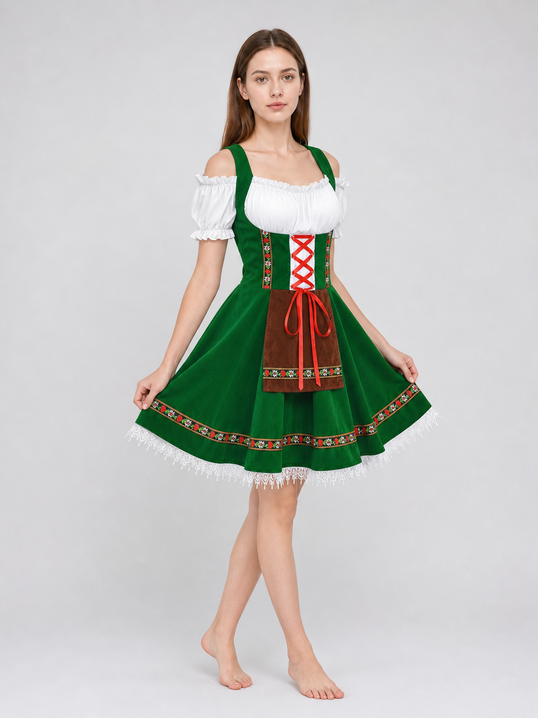Carnival Dress in an Ethnic Style with Ribbons