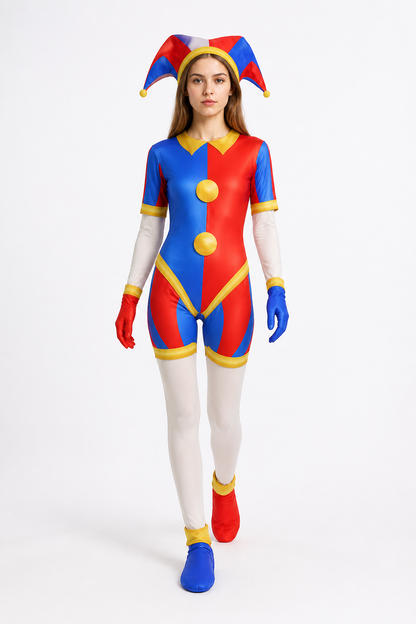 Clown Costume Jumpsuit with Hood and Gloves Costumes detail 2