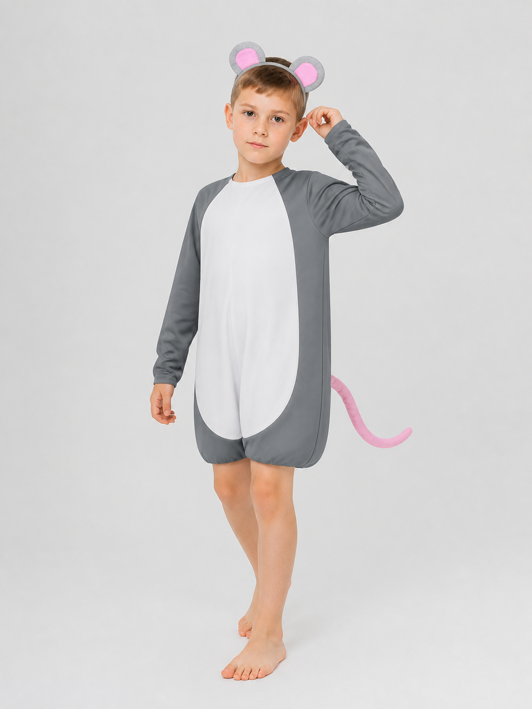 Gray Mouse Onesie with Ears and Tail product detail 2