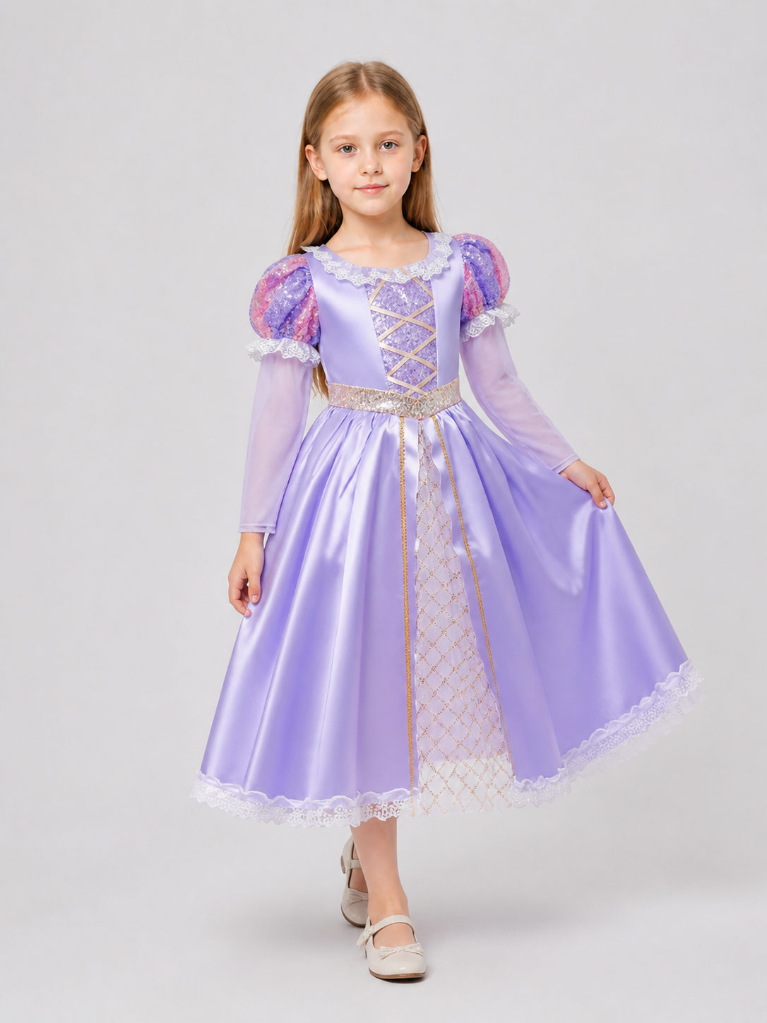 Purple Princess Dress for Cosplay, Sequins, Lace Costume Dresses detail 2
