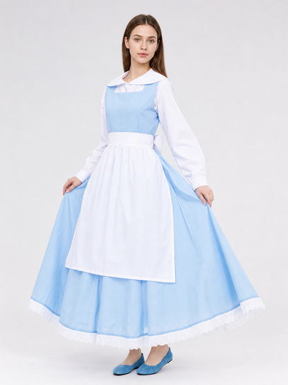 White and Blue Princess Costume Dress