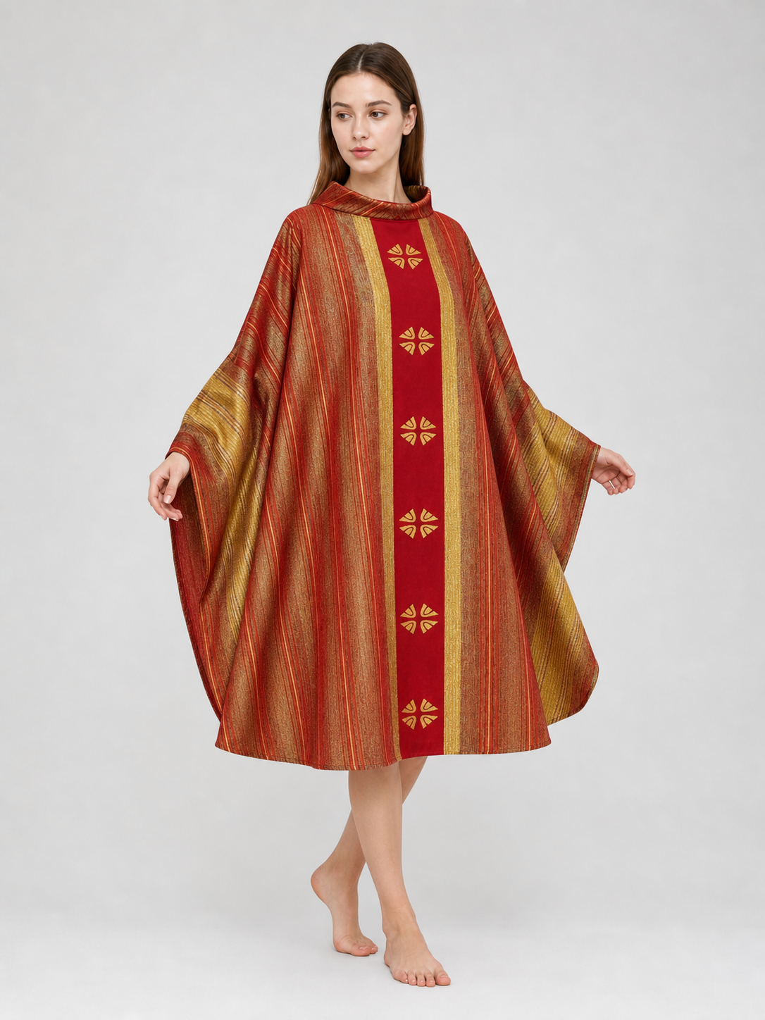 Medieval Cosplay Cloak with Gold Decoration