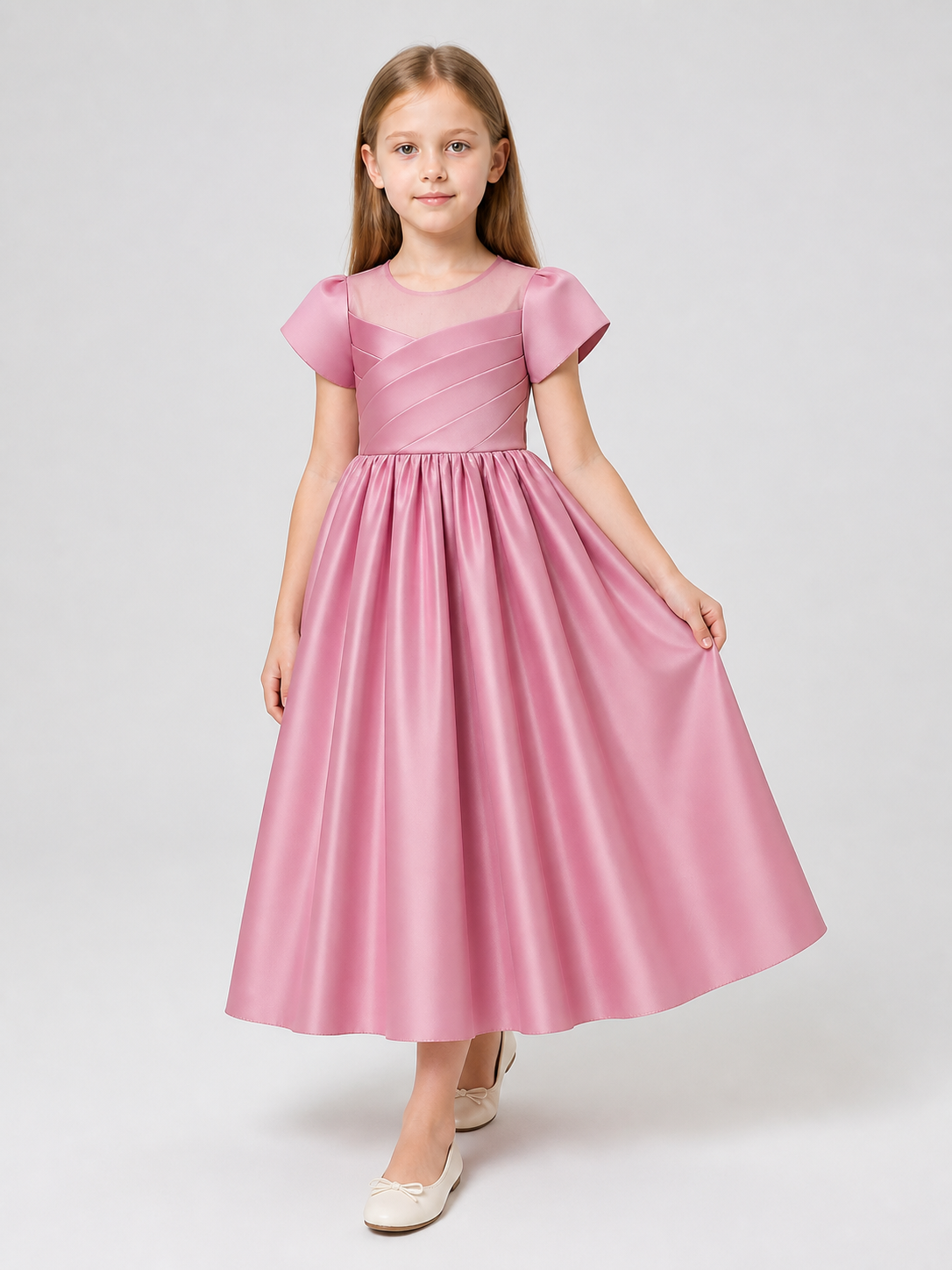 Long, Full Pink Princess Dress for Girls Costume Dresses detail 2
