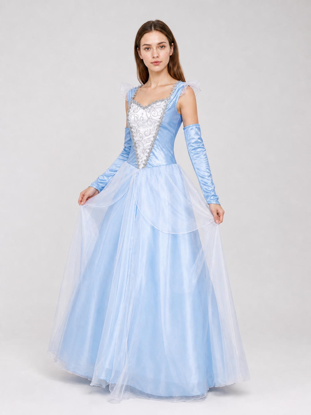 Blue princess-style costume dress for cosplay