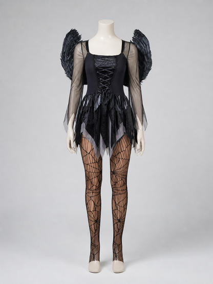 Dark Angel Costume with Wings and Halo