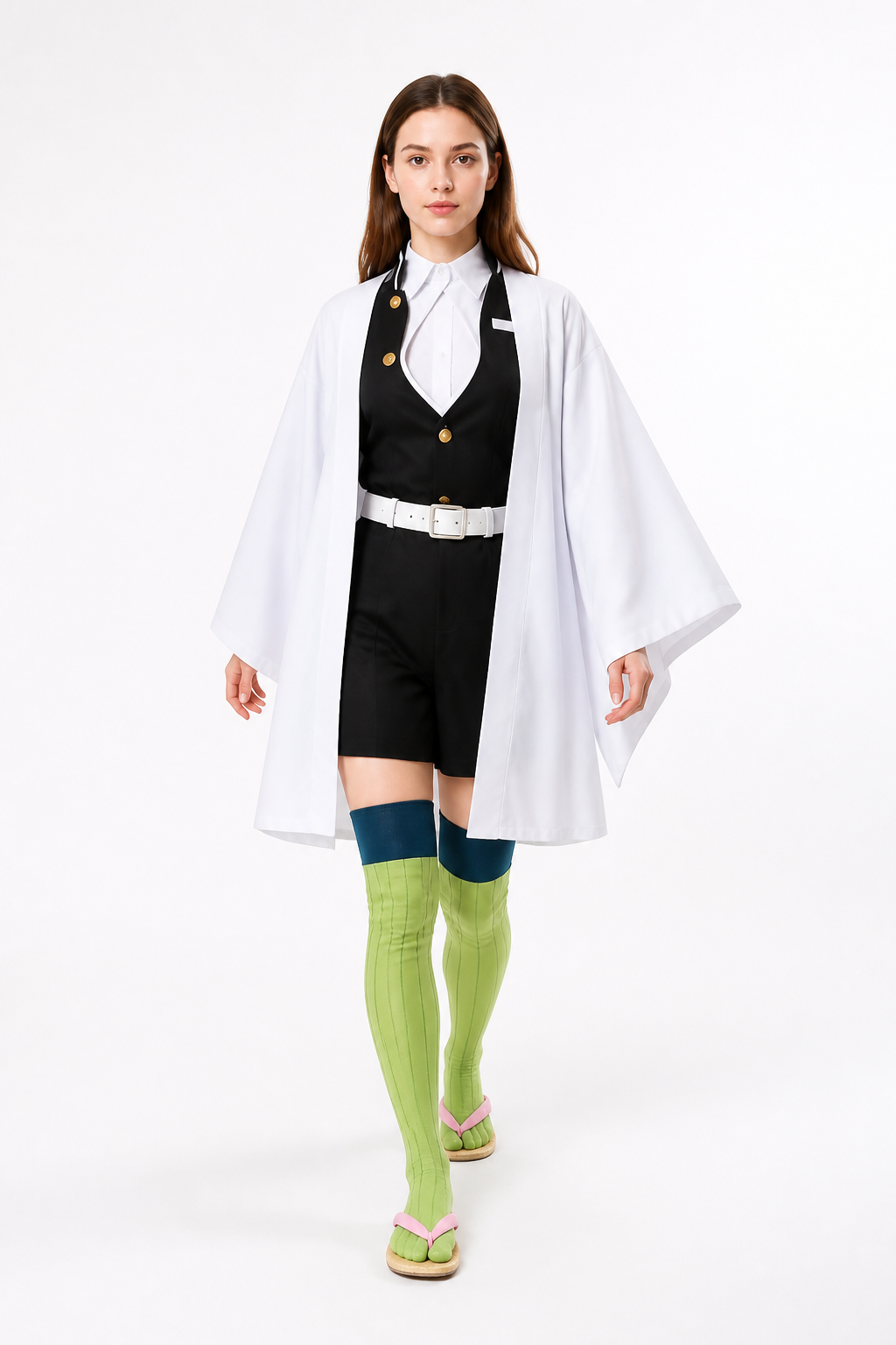 Mitsuri Kanroji Cosplay Costume with Cape Costume Capes detail 2